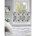 thumbnail image 4 of Navy Blue Floral Half Window Curtains 24 Inches Long, Beige Vintage Farmhouse Botanical Leaves Window Treatment Curtain Drapes, Short Curtains Tiers for Kitchen Over Sink, 27.5"x24", 2 Panels, 4 of 7