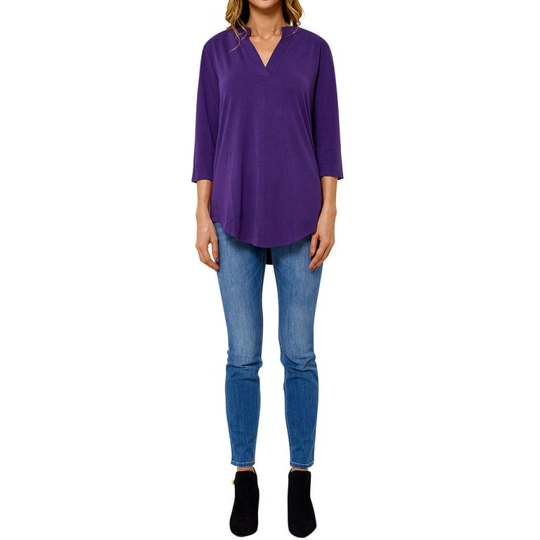 NEW Alfani Petite XL Extra Large PXL Womens Sweater 3/4 Bell Sleeve Purple  Black