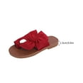 thumbnail image 4 of JeashCHAT Slip On Slide Sandals for Women Fashion Women Open Toe Slide Bow-Knot Comfy Sandals Slippers Low Heeled Shoes (Red), 4 of 6