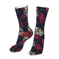 thumbnail image 6 of Fuzoiu Roses Skulls Print Crew Socks,Casual Athletic Gym LightWeight Thin Socks,Casual Crew Socks for Men Woman,Calf Length Crew Socks, 6 of 7