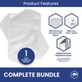 thumbnail image 3 of 50 Count 1-Cup Gusset Mylar Bags with Labels, 11 Mil Total Thickness Long-Term Food Storage Pouches, 7x5 Stand-Up Zipper Heat-Sealable Airtight Packaging - Silver, 3 of 5