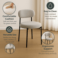 thumbnail image 4 of LIFERECORD Dining Chairs Set of 6, Modern Dining Room Chairs with Cushions and Metal Legs, Max Weight Capacity 330LBS, Round Upholstered Boucle Chairs for Kitchen, Dining Room, Living Room, Gray, 4 of 6