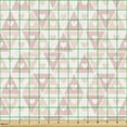 thumbnail image 2 of Ambesonne Geometric Fabric by the Yard Upholstery, Pastel Hearts Triangles, 5 Yards, Blush Pale Salmon and White, 2 of 5