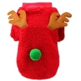 thumbnail image 3 of Abrigo navideño para perros pequeños y medianos, bonito abrigo de vellón con renos para Navidad, festivo, de invierno, cálido, ropa bonita para cachorros, 3 of 5