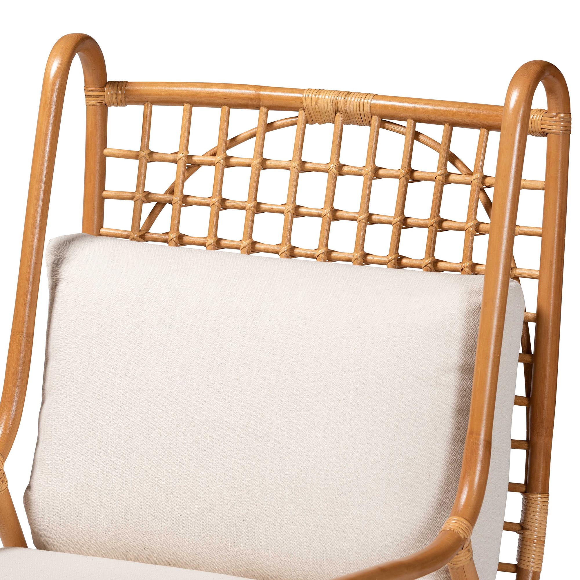 bali & pari Helina Boho Accent Chair, Light Honey
