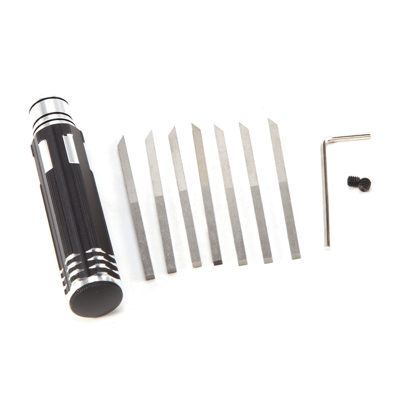 Model Scriber Carved Scribe Line Hobby Cutting Tool Chisel + 7 Blade Tools for Resin Model RC