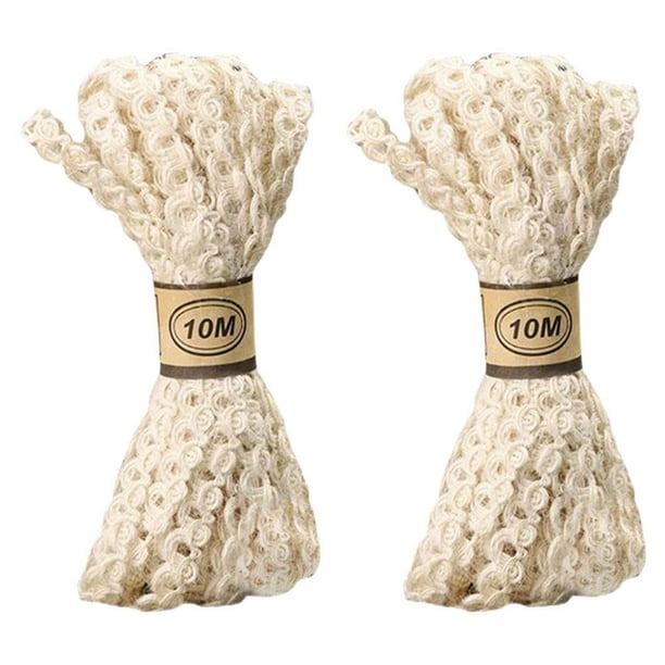 2 rollos de rollos de cinta de envolver decorativos para decoración de ramo (blanco cremoso)