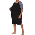 thumbnail image 3 of Ekouaer Pajamas Men's Soft Sleepwear Casual Loungewear Short Sleeve Long Nightgown Shirts, 3 of 6