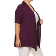 thumbnail image 2 of Women's Plus size Casual Open Front Short Sleeve Cardigan, 2 of 5