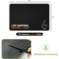 thumbnail image 6 of Designer Coffee Bar Mat, Large 16 x 24 Inches, Rubber Backing, Absorbent Coffee Maker Mats for Dish Drying, Kitchen Countertop, Life Happens Coffee Helps, Black, 6 of 8