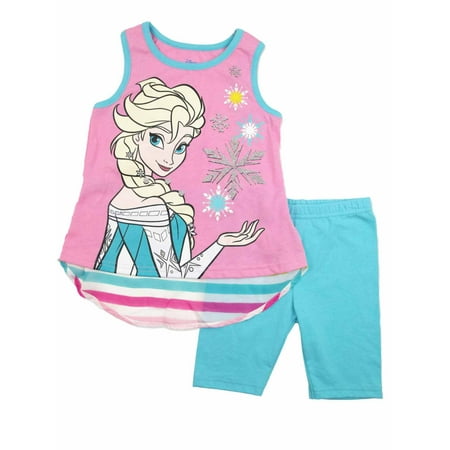 Disney Infant Girls Frozen Elsa Baby Outfit Pink Tank Top & Blue Legging