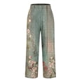 thumbnail image 5 of Xunlbb Women's Lightweight Summer Pants, Women'S Spring Print All-Match Straight Leg Casual Pants ,B-Army Green S, 5 of 5