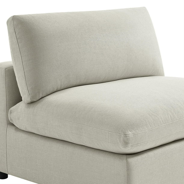 Comfort Pointe Casella Beige Fabric Armless Slipper Accent Chair