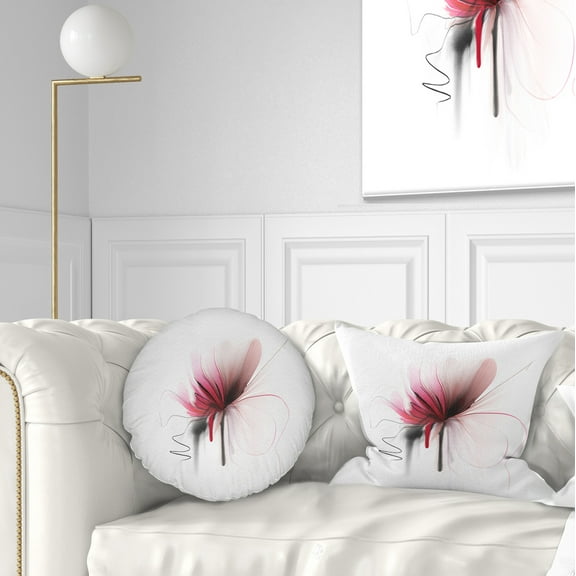 Designart Abstract Flower - Floral Throw Pillow - 12x20