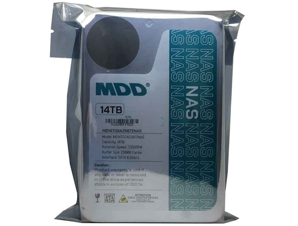 MDD 14TB 7200 RPM 256MB Cache SATA 6.0Gb/s 3.5" Internal Hard Drive for NAS Network Storage (MD14TSATA25672NAS)