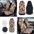 thumbnail image 2 of HUIACONG Hippie Flower Seat Covers for Car Steering Wheel Cover Armrest Cover Pad Seat Belt Pad Car Coasters Universal Fit Automotive Interior 12 Pieces Fit for Men Women, 2 of 6