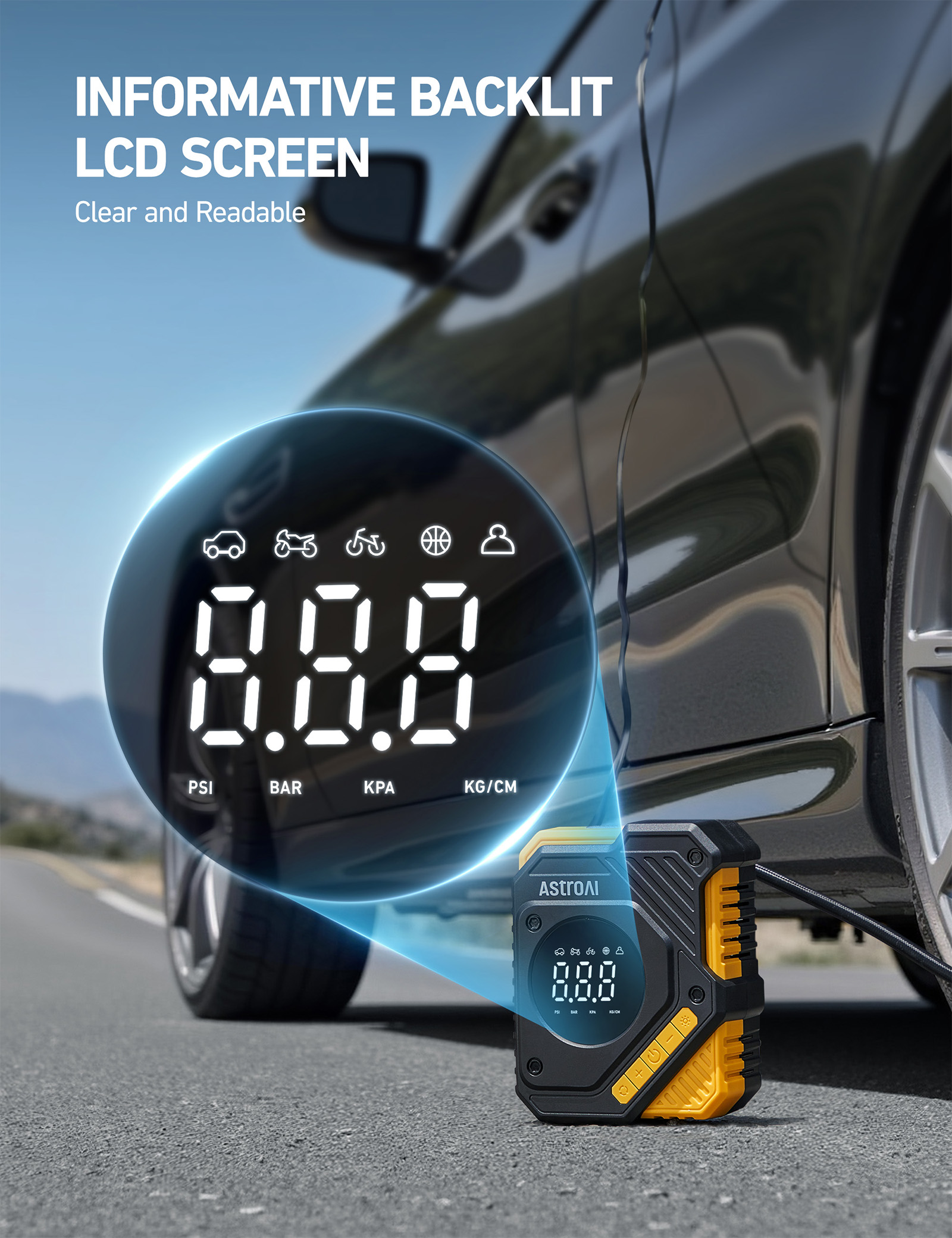 AstroAI 12V Tire Inflator with Digital Pressure Gauge photo 5