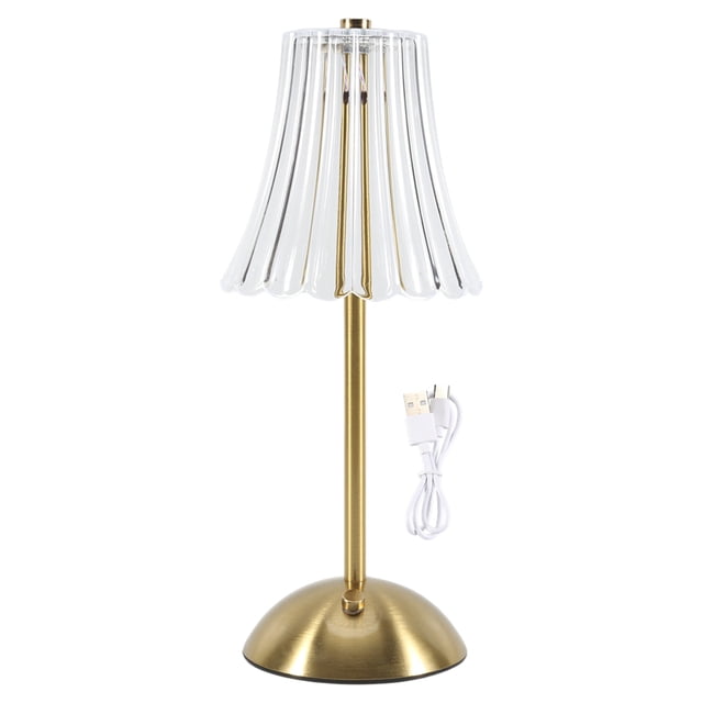 LáMpara de Mesa Decorativa Cristal LED 800MAh AtmóSfera Recargable Luz Brillo 3 Niveles para Restaurante Café