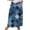 Blue B, variant on Bxsruta Skirts for Women, Women's Pleated Pocket Skirt with Stretch Waistband, Mid-Calf Length Casual Skirt