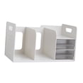 thumbnail image 3 of Book Storage Rack with Drawers Multifunctional Book Holder Book Organizer Holder White and Clear, 3 of 9