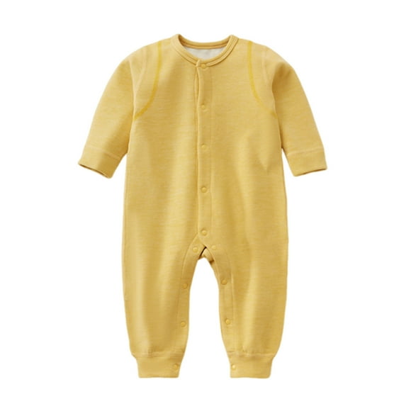 HAiming Baby Boy Girl Cotton Romper Long Sleeve Round Neck Solid Color Cotton Jumpsuit Fall Winter Clothes