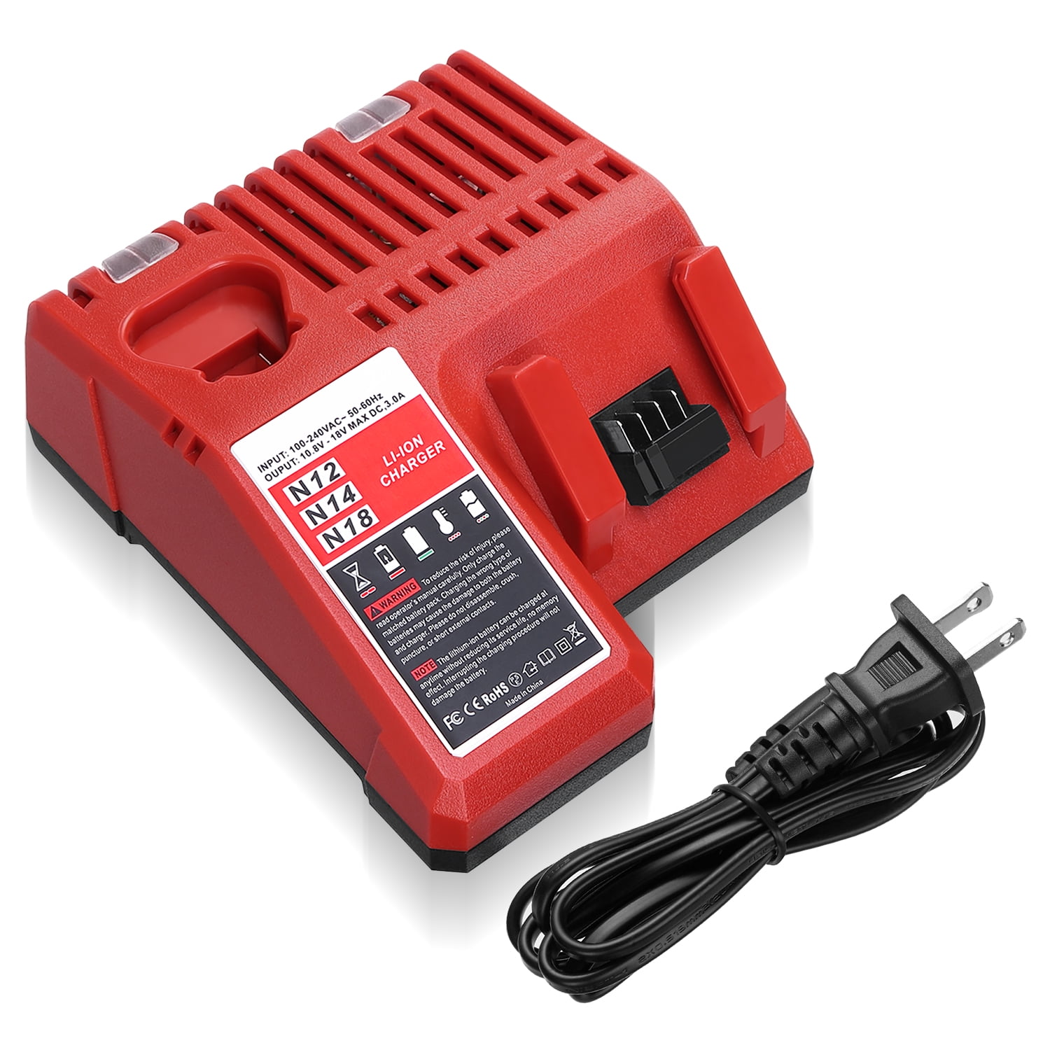 Rapid Battery Charger for Milwaukee M18 18V for M12 12V Cordless Power