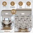 thumbnail image 5 of Farmhouse Black Floral Window Privacy Film Linen Boho Flower Rustic Country Decorative Glass Window Film UV Blocking Static Cling Non-Adhesive Sticker Covering for Home Door 35.4x78.7 inches, 5 of 7