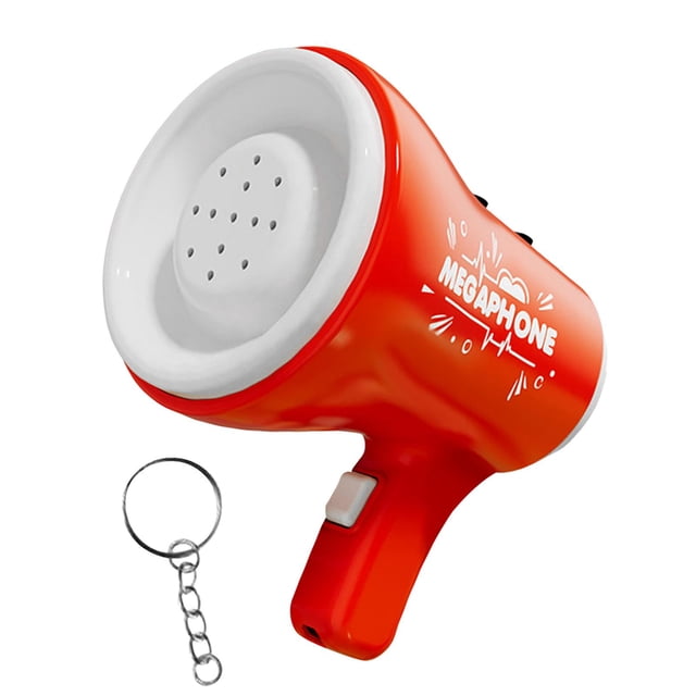 Amplificador portátil portátil de altavoces de megáfono lindo con la cadena colgante grabación de juguete megáfono altavoz de buey para perforación rojo