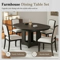 thumbnail image 4 of Harper & Bright Designs Farmhouse Extendable Round Dining Table Set for 4, 5 Pieces Kitchen Table Set with Removable Leaf and 4 Upholstered Chairs for Small Places, Beige, Espresso, 4 of 16