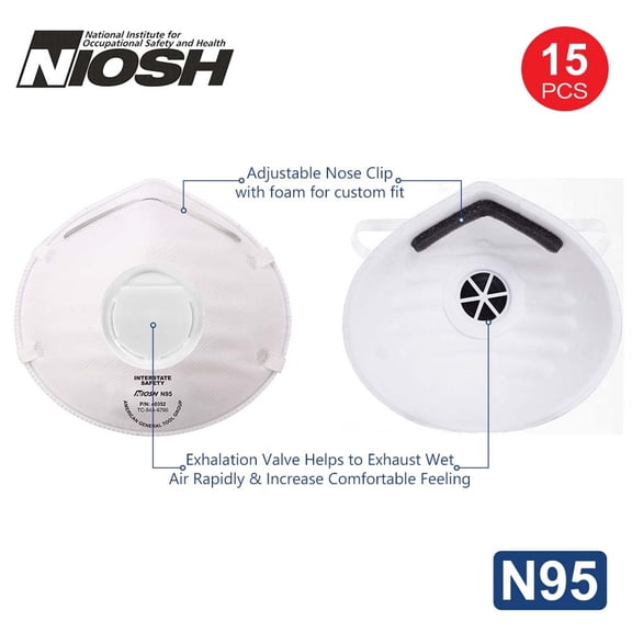 Interstate Safety Industrial Particulate Respirator / Safety MaskNIOSH N95 - With Valve