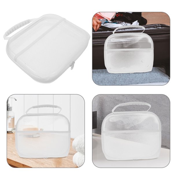 BRIGHTFUFU Estuche Rígido Transparente Para Viaje Con Cierre De Cremallera Para Organizar Artículos Personales