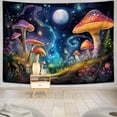 thumbnail image 3 of JAWO Trippy Mushroom Space Moon Tapestry, Hippie Colorful Galaxy Flower Plant Tapestry Aesthetic Wall Hanging for Bedroom, Fantasy Tapestries Poster Blanket College Dorm Home Decor 60X40inches, 3 of 4