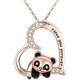thumbnail image 1 of Collar de panda en forma de corazón para mujer, colgante de diamantes de imitación, collar de panda de moda, corazón hueco, panda, letras ajustables, joyería, regalos, oro rosa, 45 cm/1, 1 of 5