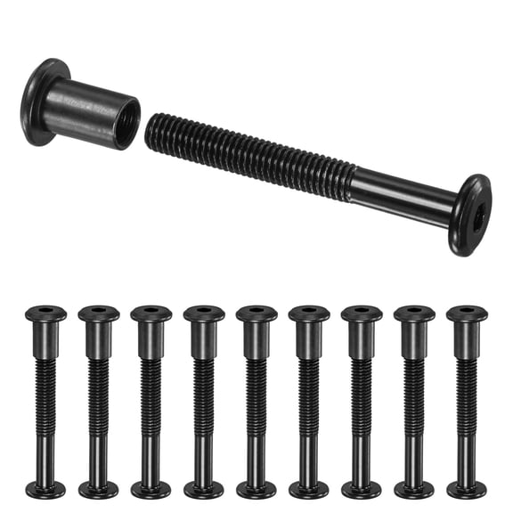 Uxcell 10-Pack Hex Drive Socket Cap Bolt M8 x 44mm Carbon Steel for Furniture