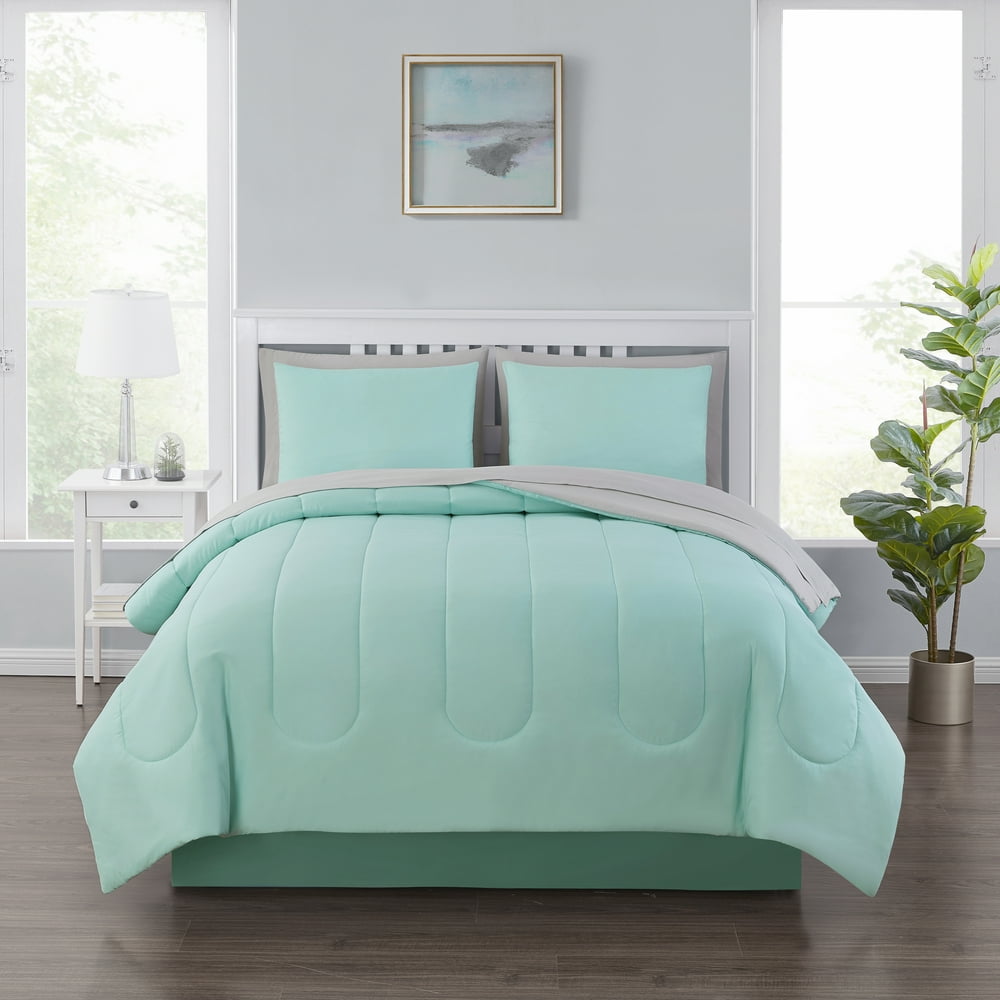 Mainstays 8-Piece Bed-in-a-Bag Mint Full with Sheets, Shams