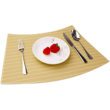 Wedge Placemats For Round Tables Set Of 4 Iguohao Premium Dining Table Mats Stripe Style Wedge Placemats For Round Tables Set, Wedge Placemats For Round Patio Table