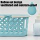 thumbnail image 5 of Cesta de almacenaje de plástico para baño con asa, cesta calada para frutas y verduras, organizador multiusos para artículos de aseo, aperitivos, juguetes, azul o rosa, 5 of 6