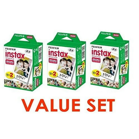 Fujifilm Instax Mini Instant Film (3 Twin Packs, 60 Total Pictures) Value Set