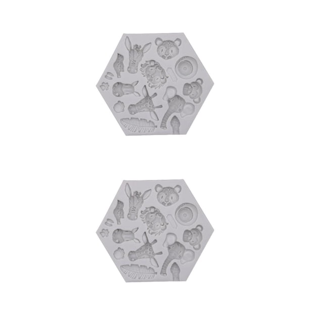 Moldes de silicona Advancent para hornear Cupcake dibujos animados 2piezas Gris