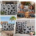 thumbnail image 5 of Halloween Outdoor Waterproof Pillow Covers, Grey Black Animal Crow Fall Holiday Decorative Square Throw Pillowcase Sofa Cushion Sham for Patio/Couch/Chair, 16"x16" 2 Pack, 5 of 8