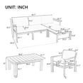thumbnail image 3 of Churanty Acacia Wood Patio Conversation Set, 4 Pieces Outdoor Sectional Sofa Set with Coffee Table and Removable Cushion for Garden Backyard Patio and Poolside,Gray, 3 of 12