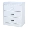 thumbnail image 7 of Kings Brand Furniture White Wood 3-Drawer Chest – Storage Organizer for Kids, Teens & Adults with Top Lip, 7 of 7