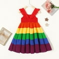 thumbnail image 3 of Younger Tree Baby Girls Rainbow Dress Kid Sleeveless Princess Butterfly Beach Dress Sundress for 3T-4T, 3 of 8
