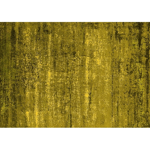 Ahgly Company Machine Washable Indoor Rectangle Oriental Yellow Industrial Area Rugs, 5' x 8'