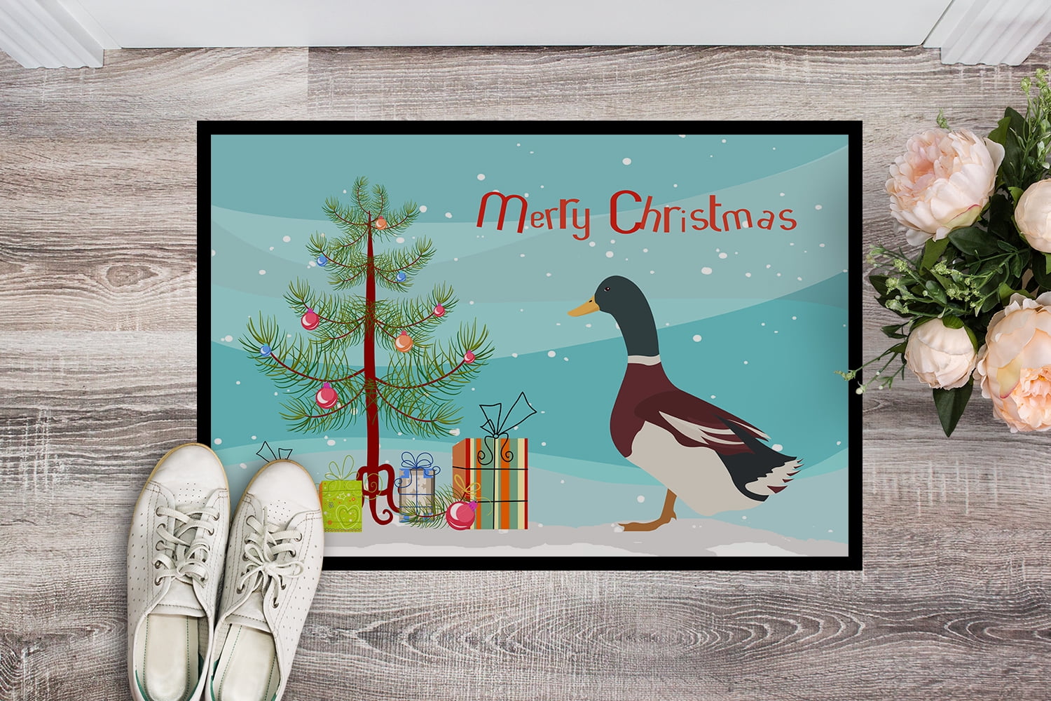 Rouen Duck Christmas Door Mat