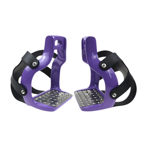 Estribos para montar a caballo antideslizantes, ligeros, resistentes, de aluminio profesional. Púrpura