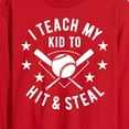 thumbnail image 2 of Instant Message - I Teach My Kid To Hit And Steal - Men's Long Sleeve T-Shirt, 2 of 5