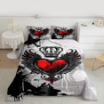 thumbnail image 2 of Castle Fairy Love Heart Angel Wings 3 Pieces Queen Comforter Set for Female Women,Happy Valentine's Day Bedding Sets,Gothic Queen Crown Bedding Comforter Set Breathable,Graffiti Splash Bedroom Decor, 2 of 8