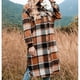 thumbnail image 1 of Camisa larga de franela a cuadros para mujer Nikou Abrigo de solapa con botones color a cuadros, 1 of 9