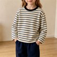 thumbnail image 3 of VIPOIN Striped Long Sleeve Shirt for Kids, Crewneck Casual Soft Daily Top, Sizes 2-12 Years, 3 of 6